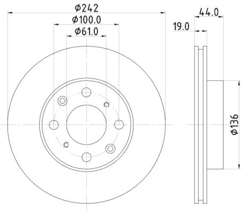 2x HELLA Bremsscheibe 8DD 355 103-101