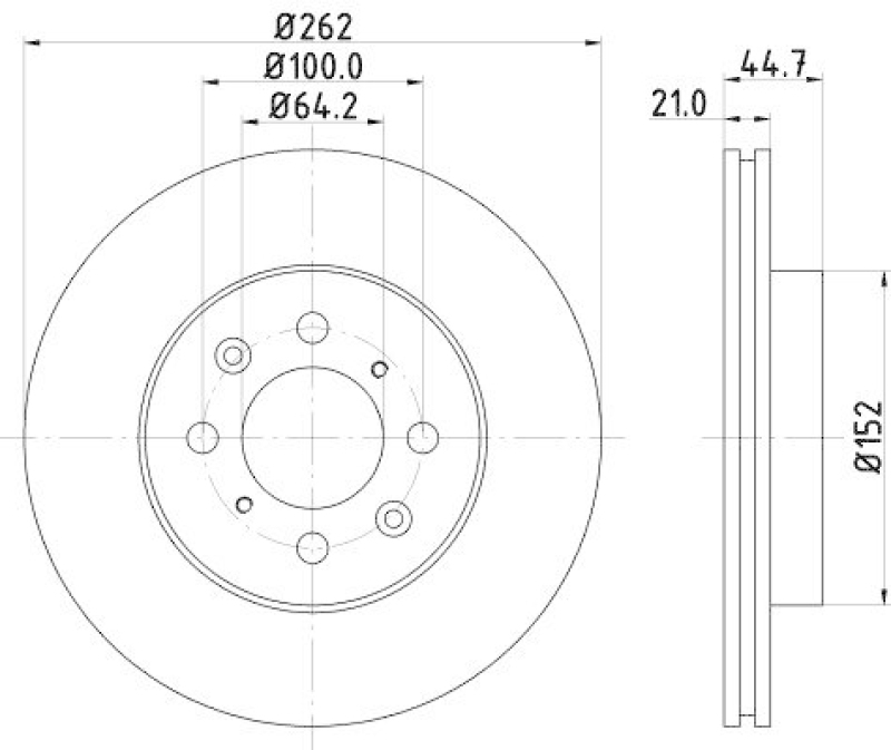 2x HELLA Bremsscheibe 8DD 355 103-121