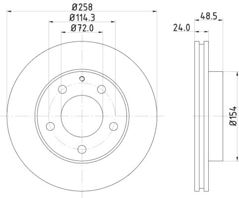 2x HELLA Bremsscheibe 8DD 355 103-221