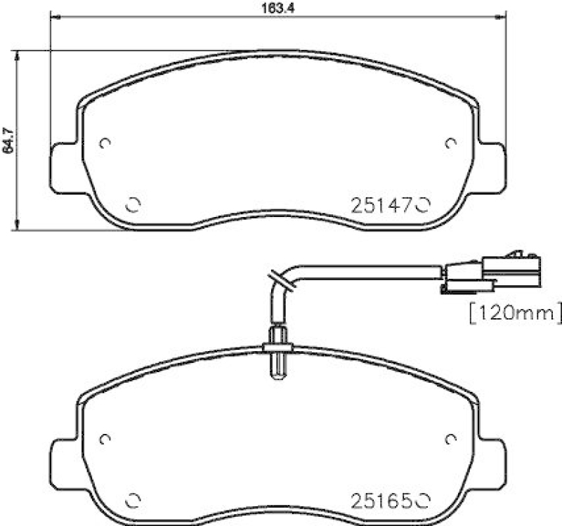 HELLA Bremsbelagsatz, Scheibenbremse 8DB 355 015-291
