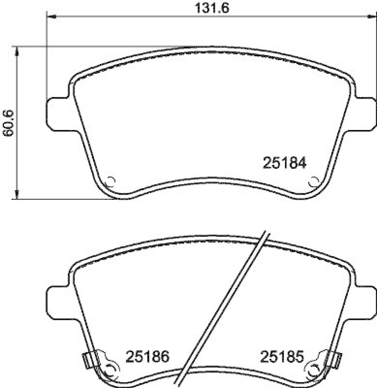HELLA Bremsbelagsatz, Scheibenbremse 8DB 355 015-331