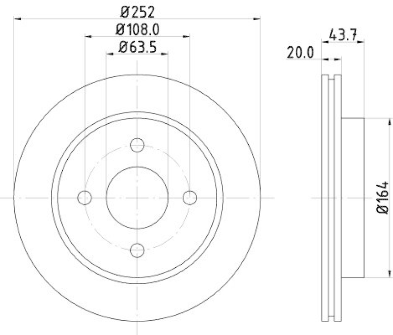 2x HELLA Bremsscheibe PRO 8DD 355 103-391