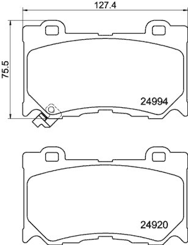 HELLA Bremsbelagsatz, Scheibenbremse 8DB 355 015-411