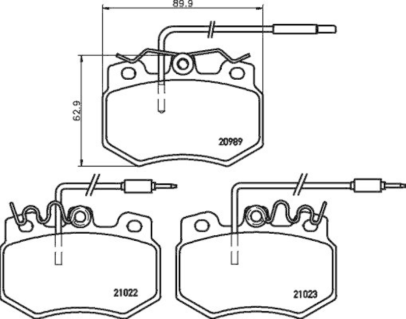HELLA Bremsbelagsatz, Scheibenbremse 8DB 355 015-511