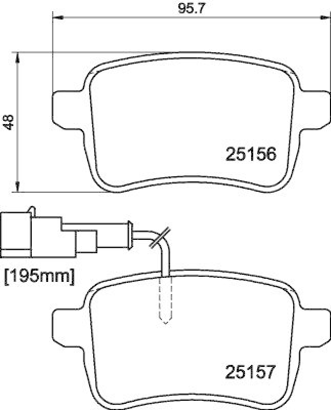 HELLA Bremsbelagsatz, Scheibenbremse 8DB 355 015-541