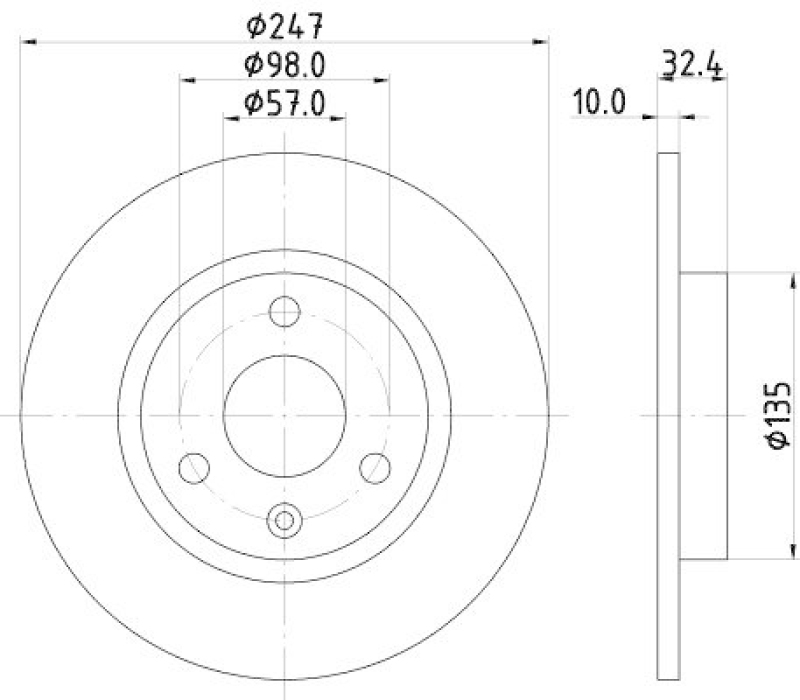 2x HELLA Bremsscheibe 8DD 355 103-771