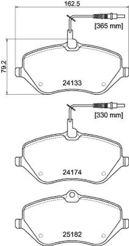 HELLA Bremsbelagsatz, Scheibenbremse 8DB 355 015-621