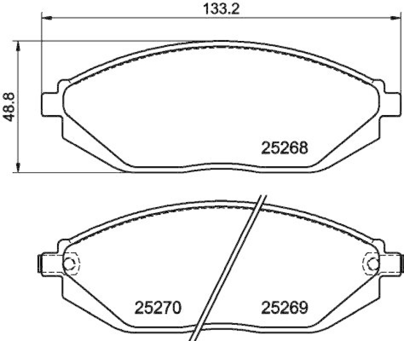 HELLA Bremsbelagsatz, Scheibenbremse 8DB 355 015-771