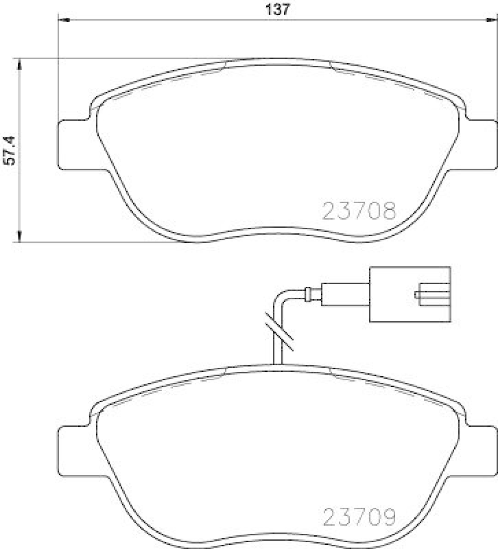HELLA Bremsbelagsatz, Scheibenbremse 8DB 355 015-791
