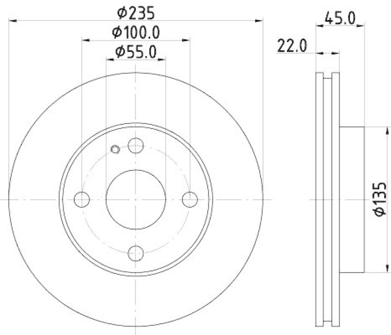 2x HELLA Bremsscheibe 8DD 355 104-151