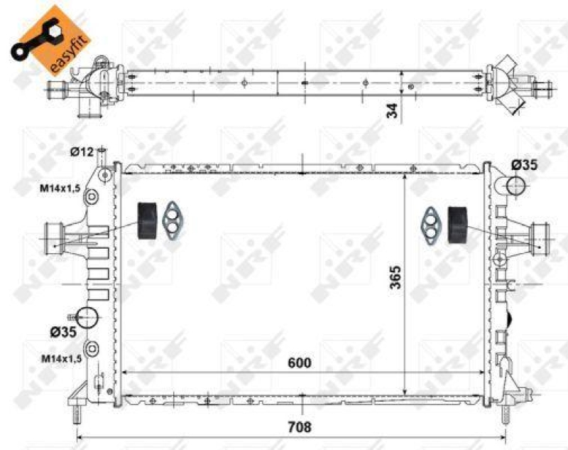 NRF Kühler, Motorkühlung EASY FIT