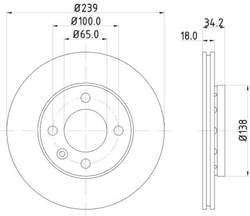 2x HELLA Bremsscheibe PRO 8DD 355 104-211