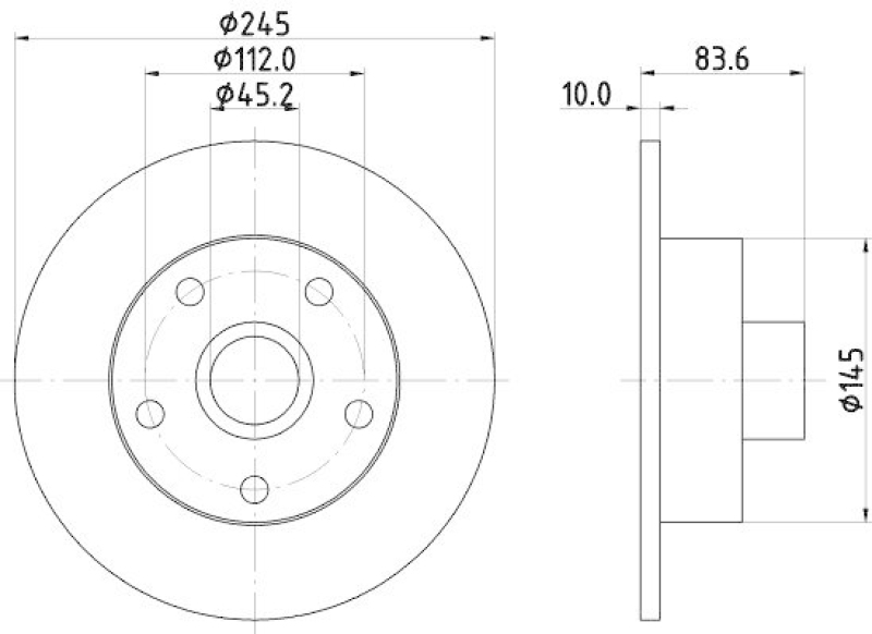 2x HELLA Bremsscheibe PRO 8DD 355 104-231