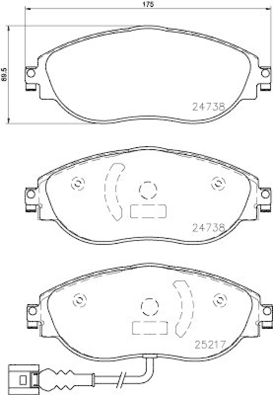 HELLA Bremsbelagsatz, Scheibenbremse 8DB 355 015-921