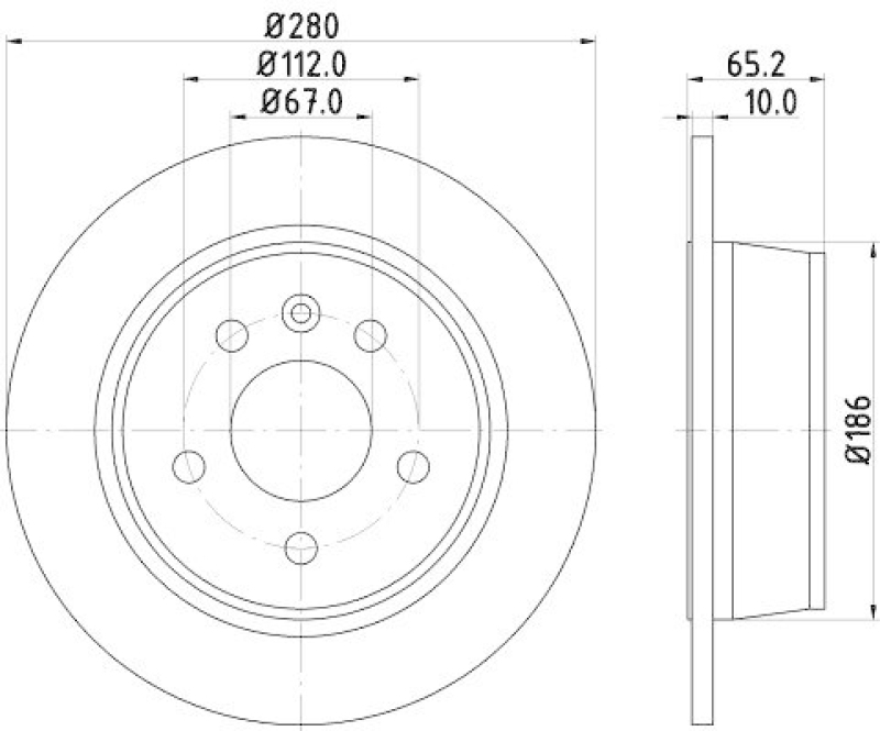 2x HELLA Bremsscheibe PRO 8DD 355 104-541