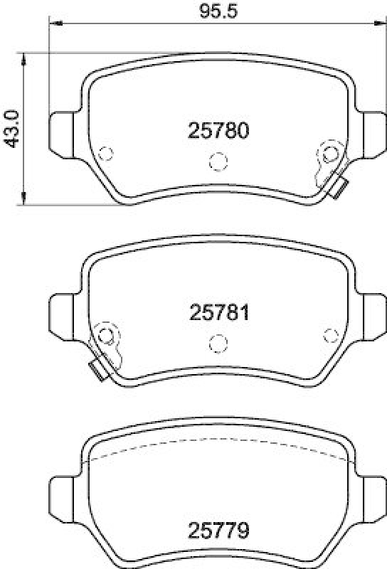 HELLA Bremsbelagsatz, Scheibenbremse 8DB 355 040-611