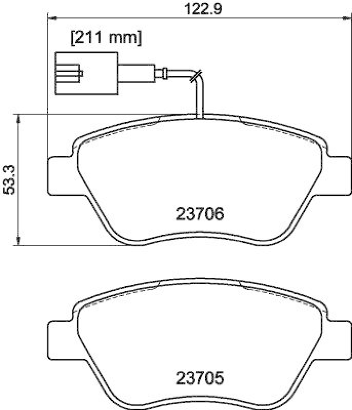 HELLA Bremsbelagsatz, Scheibenbremse 8DB 355 016-071