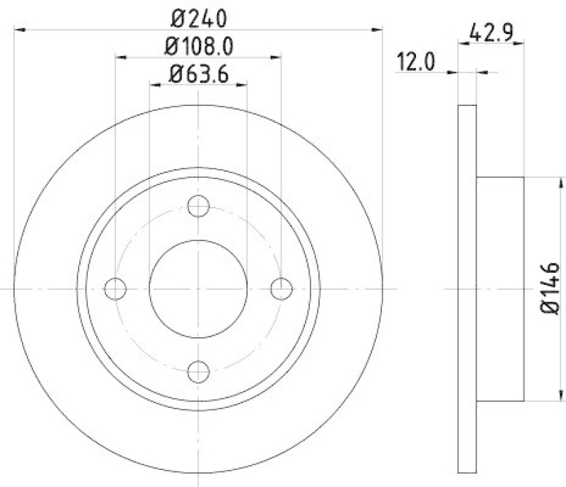 2x HELLA Bremsscheibe PRO 8DD 355 104-631