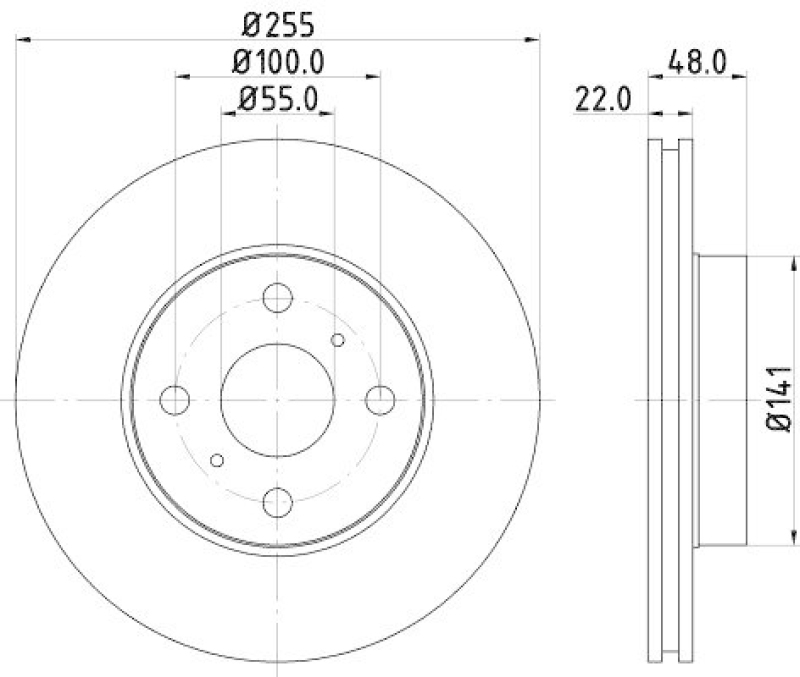 2x HELLA Bremsscheibe PRO 8DD 355 104-871