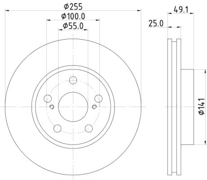2x HELLA Bremsscheibe 8DD 355 104-891