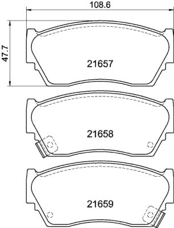 HELLA Bremsbelagsatz, Scheibenbremse 8DB 355 016-351