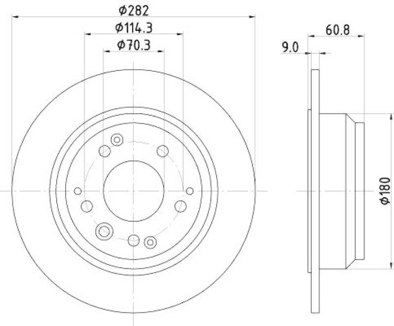 2x HELLA Bremsscheibe 8DD 355 105-001