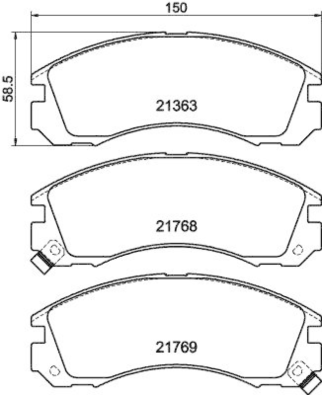 HELLA Bremsbelagsatz, Scheibenbremse 8DB 355 016-531
