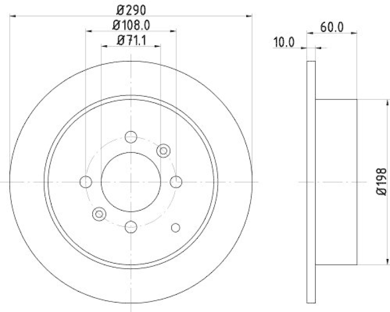2x HELLA Bremsscheibe PRO 8DD 355 105-231