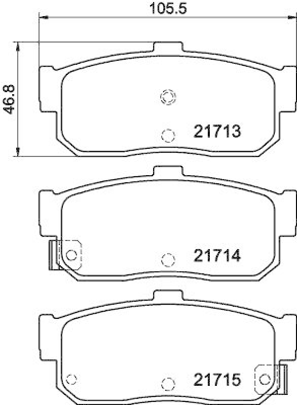 HELLA Bremsbelagsatz, Scheibenbremse 8DB 355 016-561