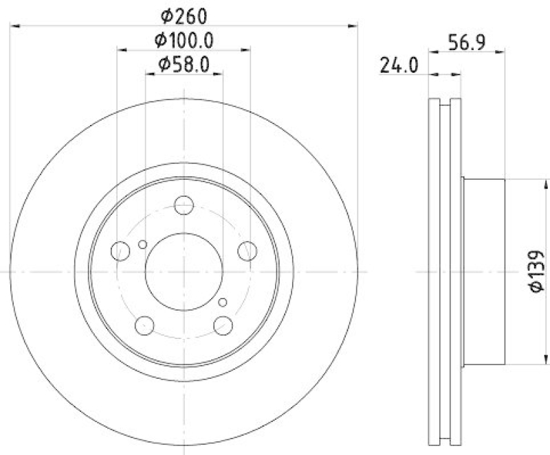 2x HELLA Bremsscheibe 8DD 355 105-321