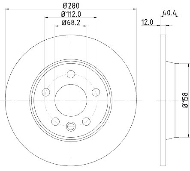 2x HELLA Bremsscheibe PRO 8DD 355 105-611
