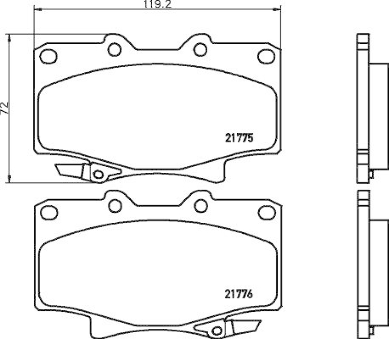 HELLA Bremsbelagsatz, Scheibenbremse 8DB 355 016-871