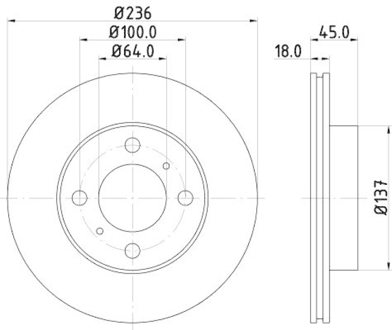 2x HELLA Bremsscheibe 8DD 355 105-771