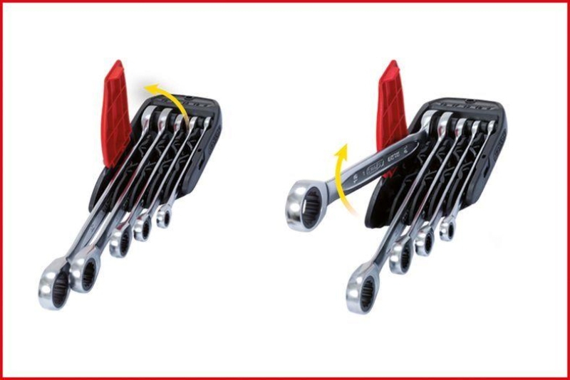 KS TOOLS Ratchet Ring Open-ended Spanner Set