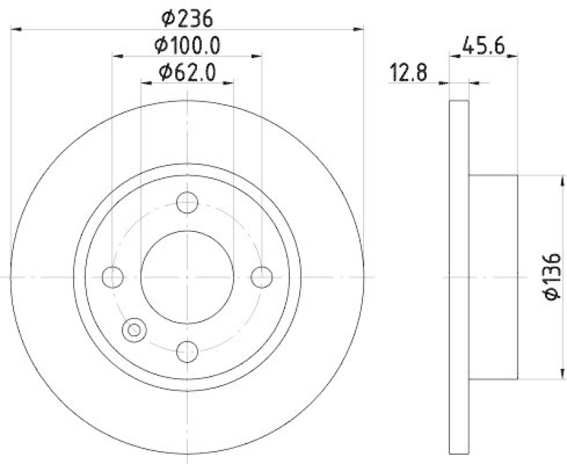 2x HELLA Bremsscheibe 8DD 355 105-871