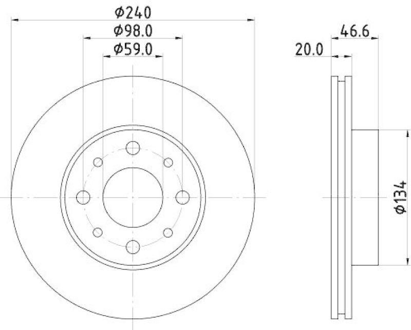 2x HELLA Bremsscheibe 8DD 355 105-881