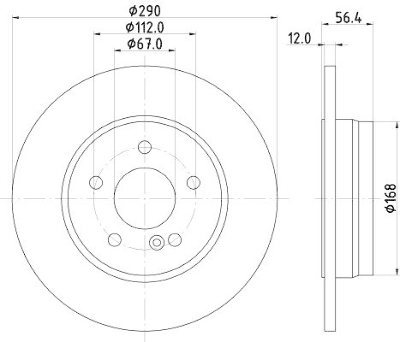 2x HELLA Bremsscheibe PRO 8DD 355 105-951