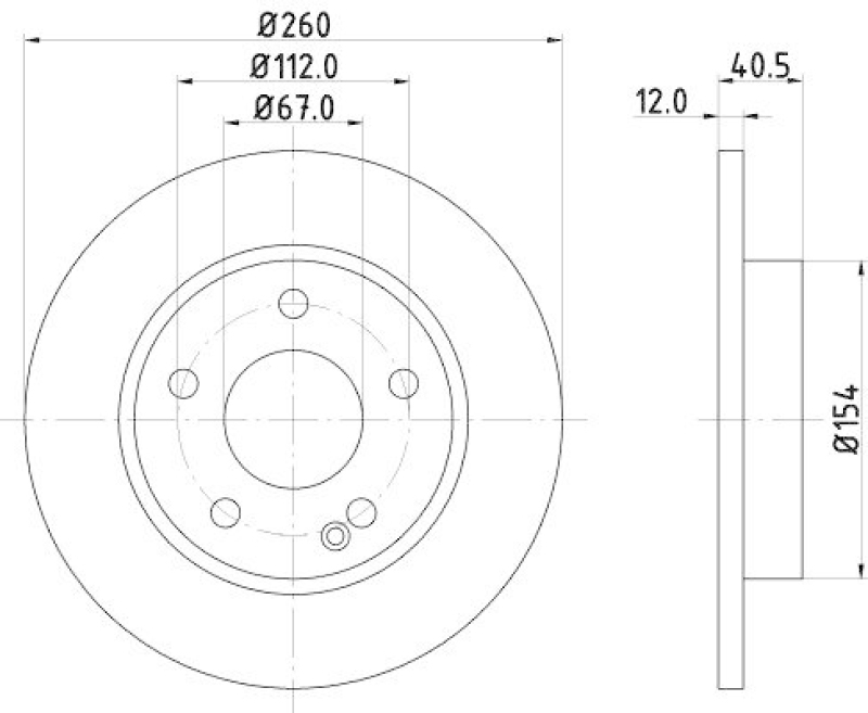 2x HELLA Bremsscheibe PRO 8DD 355 105-971