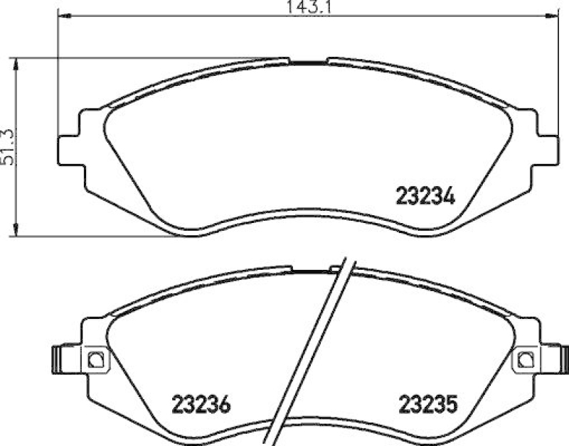 HELLA Bremsbelagsatz, Scheibenbremse 8DB 355 017-141