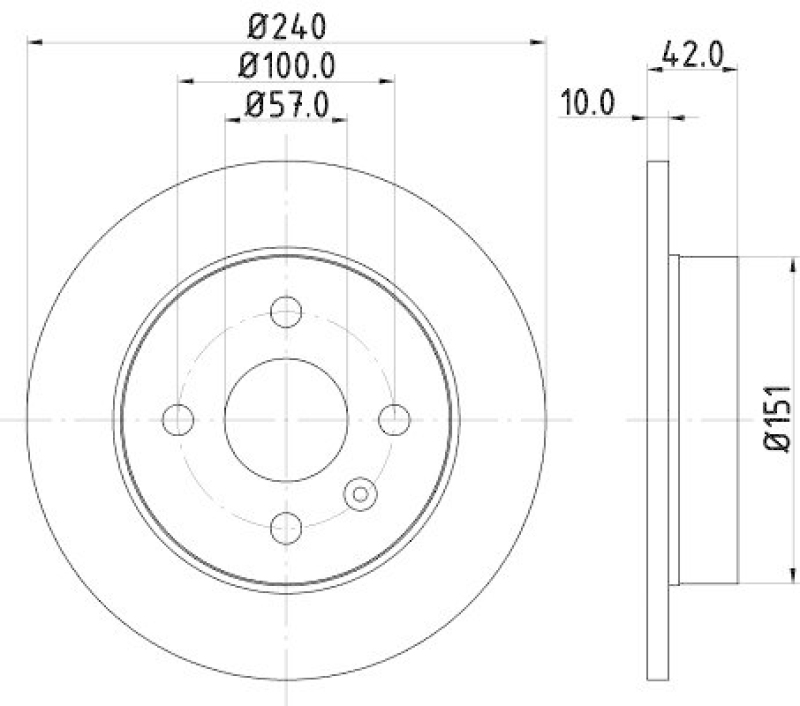 2x HELLA Bremsscheibe PRO 8DD 355 106-091
