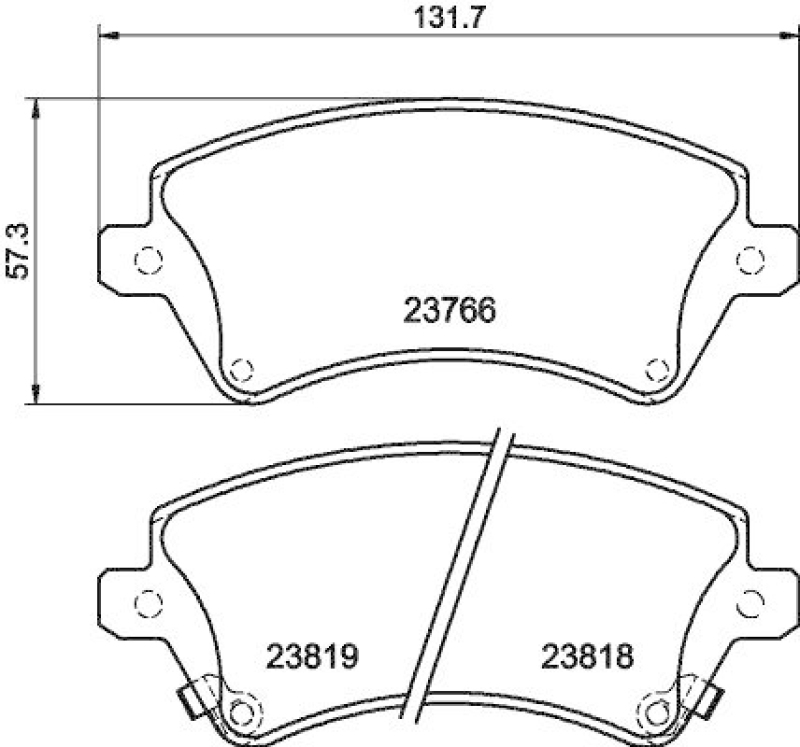 HELLA Bremsbelagsatz, Scheibenbremse 8DB 355 017-241