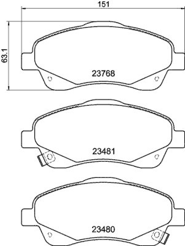 HELLA Bremsbelagsatz, Scheibenbremse 8DB 355 017-321