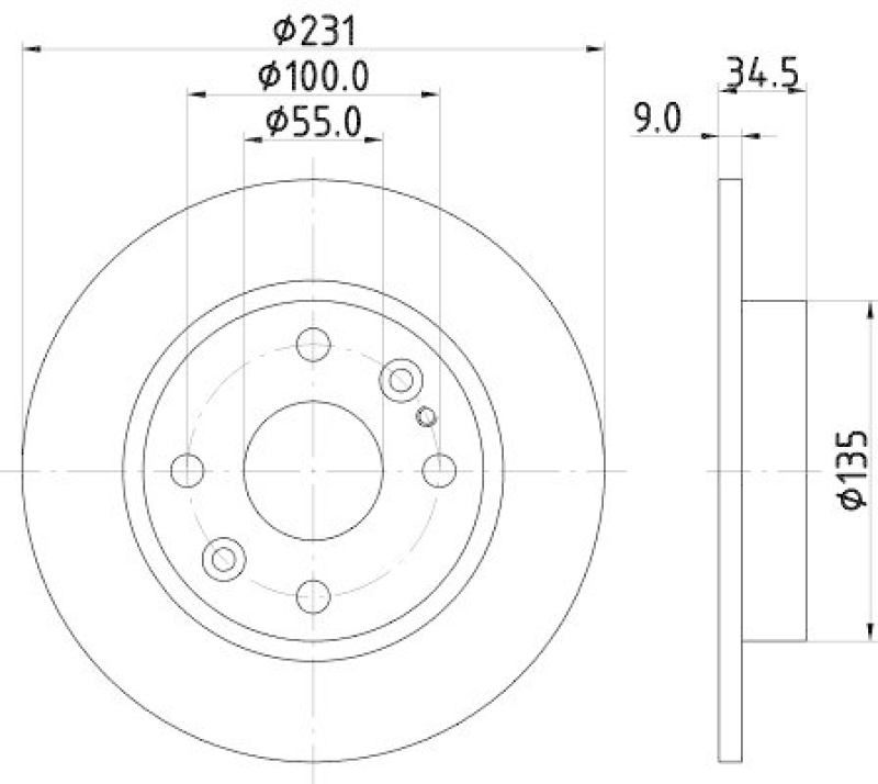 2x HELLA Bremsscheibe 8DD 355 106-471