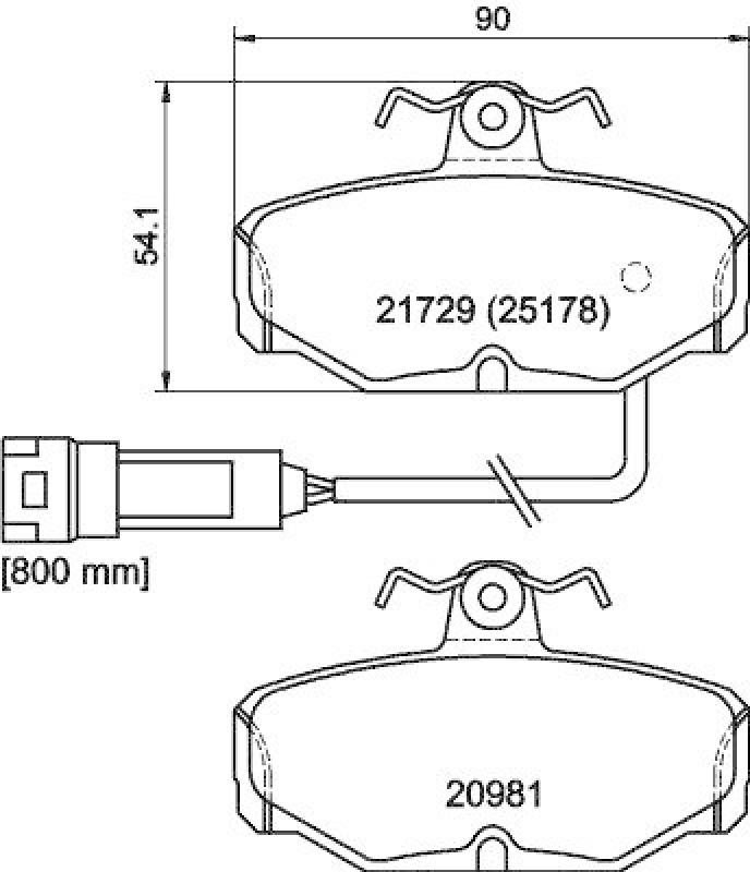 HELLA Bremsbelagsatz, Scheibenbremse 8DB 355 017-631