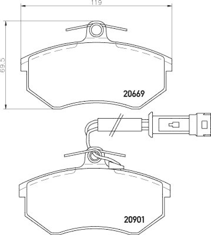 HELLA Bremsbelagsatz, Scheibenbremse 8DB 355 017-651