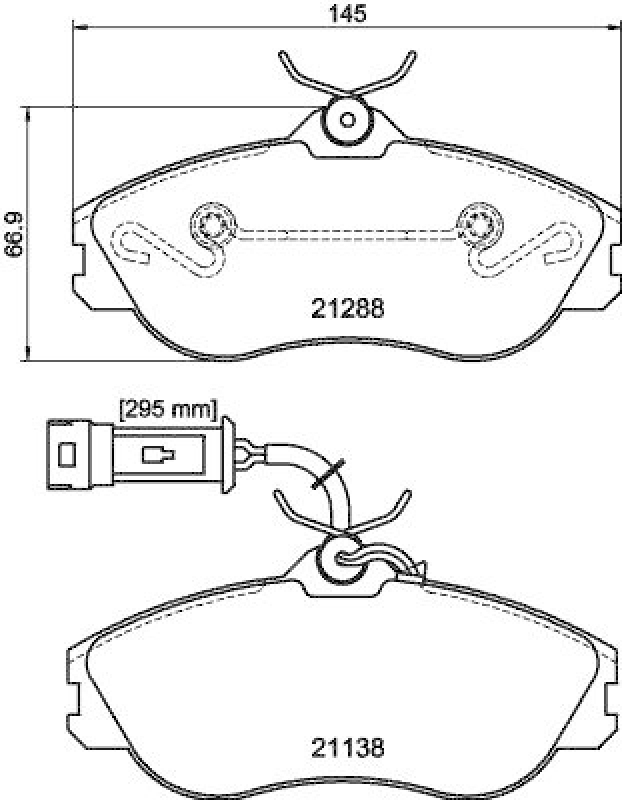 HELLA Bremsbelagsatz, Scheibenbremse 8DB 355 017-911