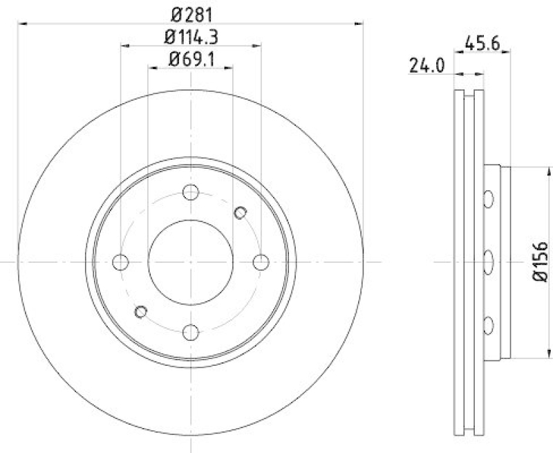 2x HELLA Bremsscheibe PRO 8DD 355 107-031