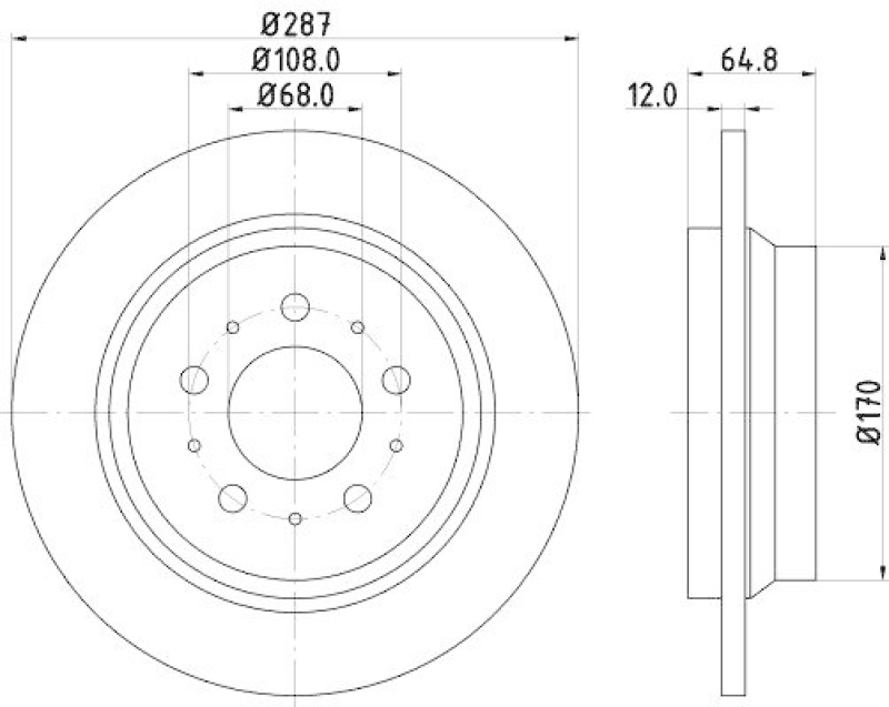 2x HELLA Bremsscheibe PRO 8DD 355 107-091