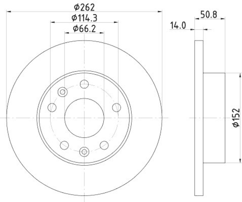 2x HELLA Bremsscheibe 8DD 355 107-181