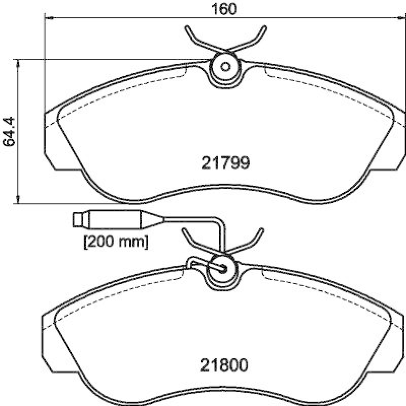 HELLA Bremsbelagsatz, Scheibenbremse 8DB 355 018-151